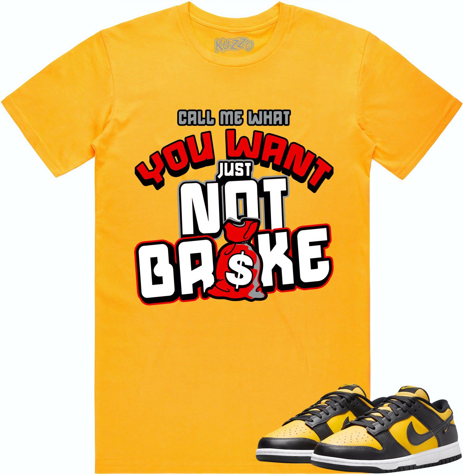 Black University Gold Dunks Shirt - Dunks Sneaker Tees - Not Broke