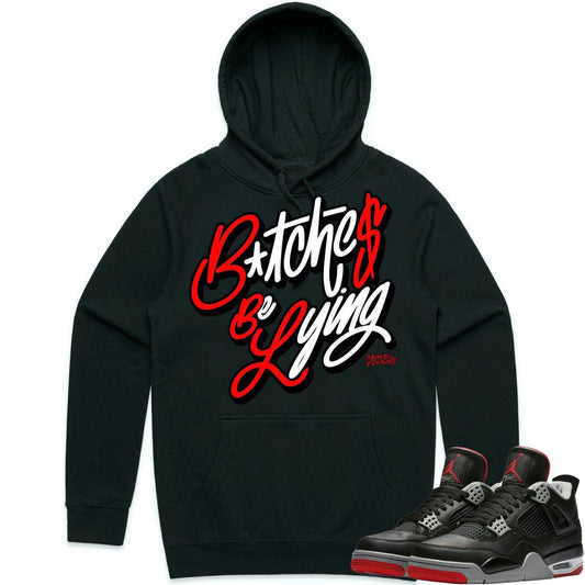 Bred 4s Hoodie - Jordan 4 Bred Reimagined 4s Hoodie - BBL