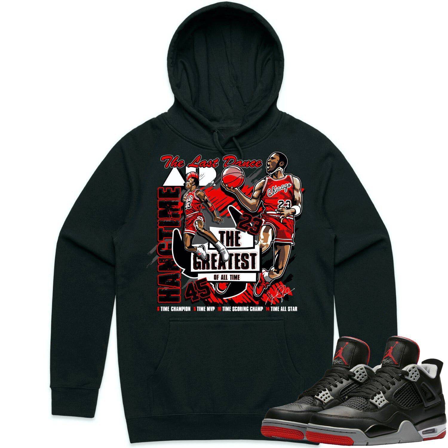 Bred 4s Hoodie - Jordan 4 Bred Reimagined 4s Hoodie - Hangtime