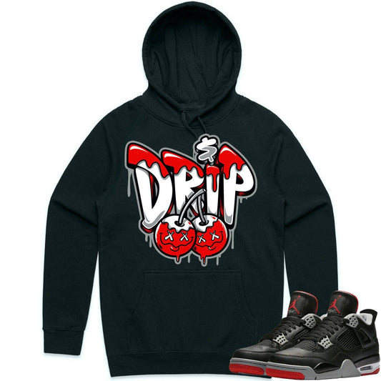 Bred 4s Hoodie - Jordan 4 Bred Reimagined 4s Hoodie - Money Drip