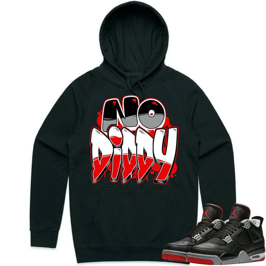 Bred 4s Hoodie - Jordan 4 Bred Reimagined 4s Hoodie - NoDiddy