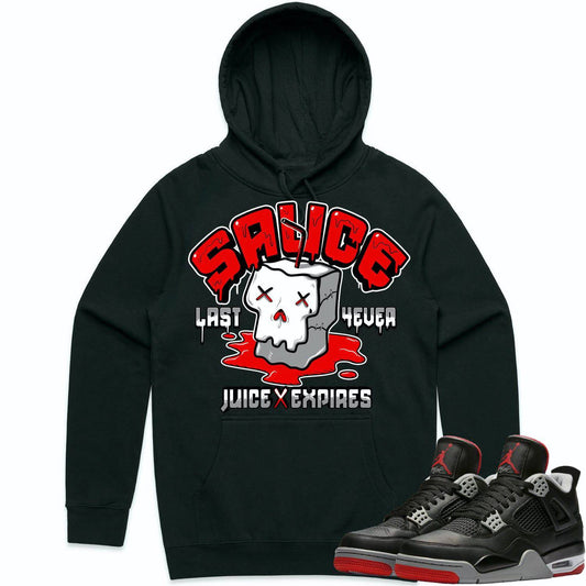 Bred 4s Hoodie - Jordan 4 Bred Reimagined 4s Hoodie - Sauce