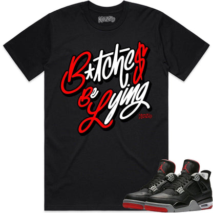 Bred 4s Shirt - Jordan 4 Bred Reimagined 4s Shirts - Red BBL