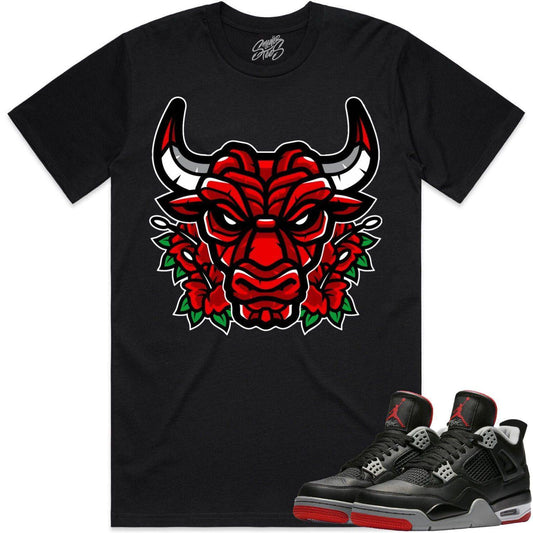 Bred 4s Shirt - Jordan 4 Reimagined Bred Shirts - Bully Roses