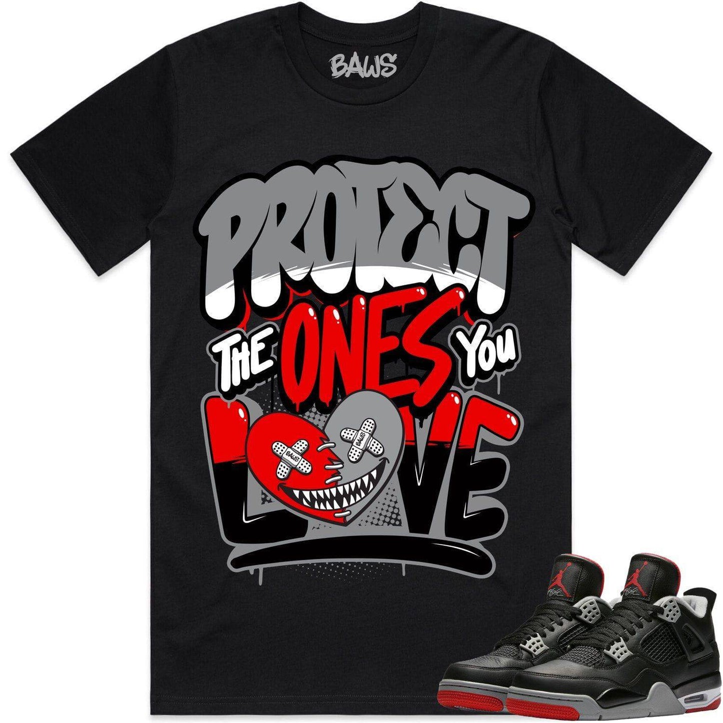 Bred 4s Shirt - Jordan 4 Reimagined Bred Shirts - PTOYL