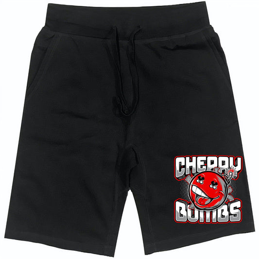 Bred 4s Shorts - Jordan Retro 4 Bred Reimagined Shorts - Cherry Bombs