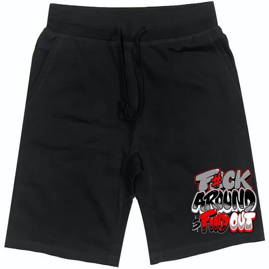 Bred 4s Shorts - Jordan Retro 4 Bred Reimagined Shorts - F#ck Around