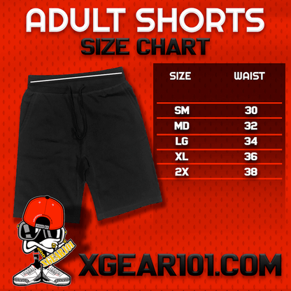 Bred 4s Shorts - Jordan Retro 4 Bred Reimagined Shorts - Go Woke Broke