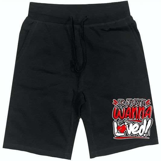 Bred 4s Shorts - Jordan Retro 4 Bred Reimagined Shorts - Red Loved
