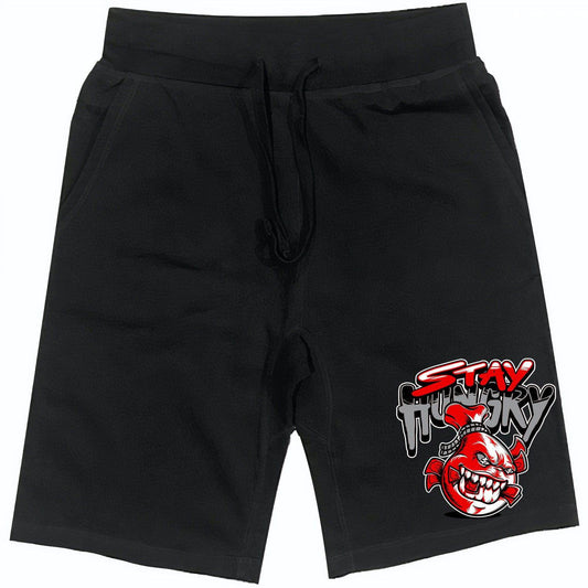 Bred 4s Shorts - Jordan Retro 4 Bred Reimagined Shorts - Stay Hungry