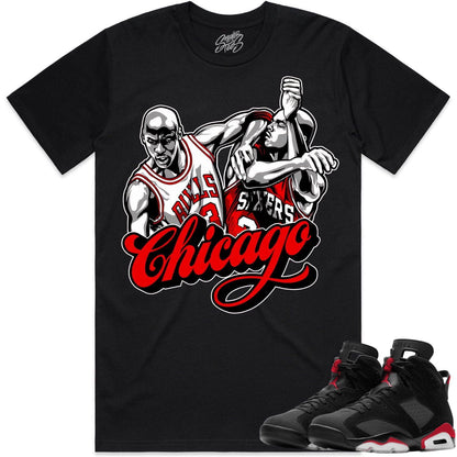 Bred 6s Shirt to Match - Jordan 6 Sneaker Tees - Chicago