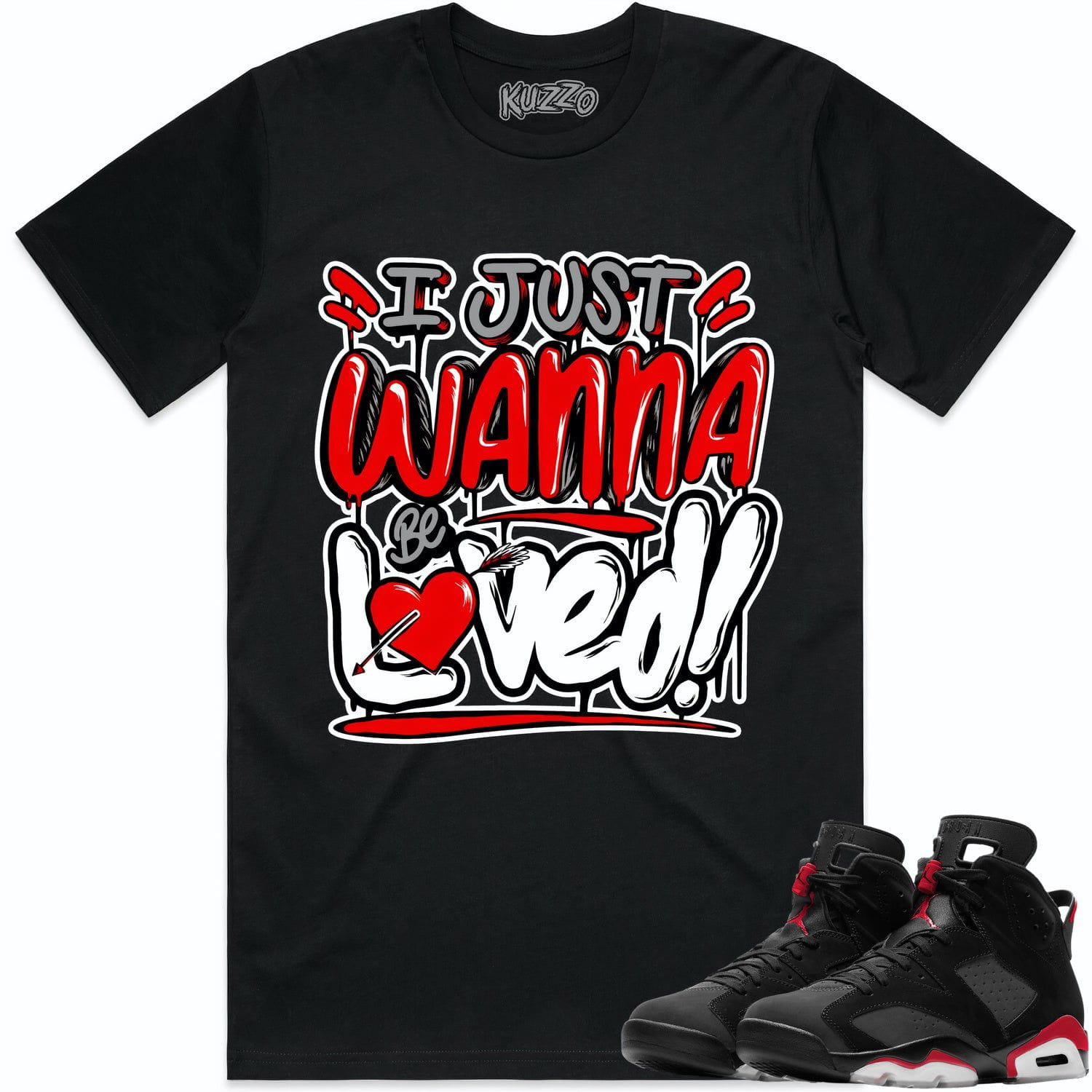 Bred 6s Shirt to Match - Jordan 6 Sneaker Tees - Loved