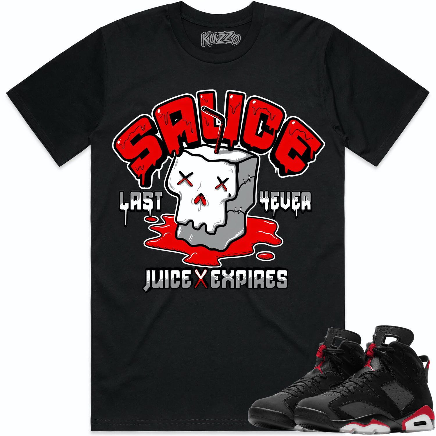 Bred 6s Shirt to Match - Jordan 6 Sneaker Tees - Sauce