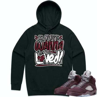 Burgundy 5s Hoodie - Jordan Retro 5 Burgundy Hoodie - Loved