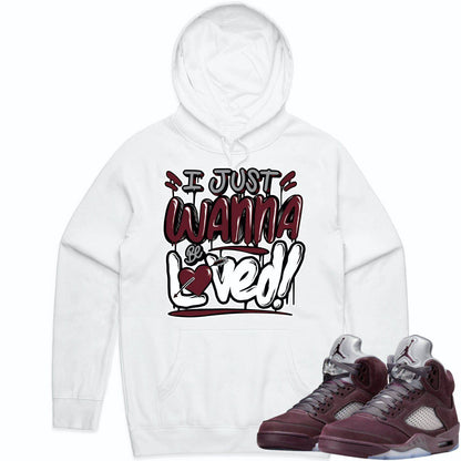 Burgundy 5s Hoodie - Jordan Retro 5 Burgundy Hoodie - Loved