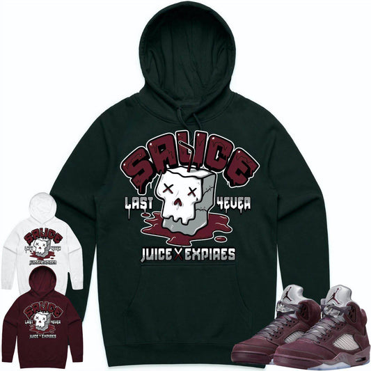 Burgundy 5s Hoodie - Jordan Retro 5 Burgundy Hoodie - Sauce