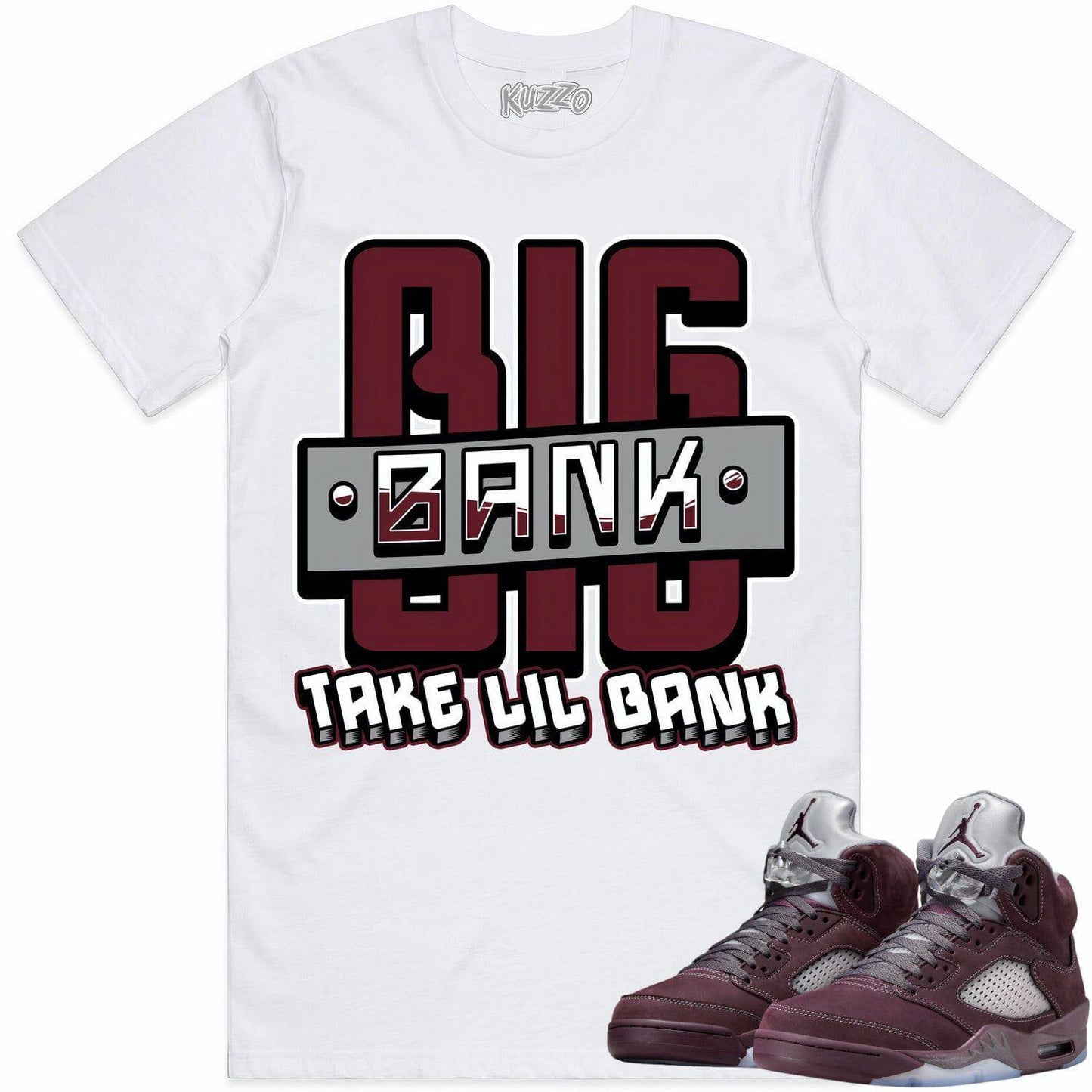 Burgundy 5s Shirt - Jordan Retro 5 Burgundy Shirts - Burgundy Big Bank