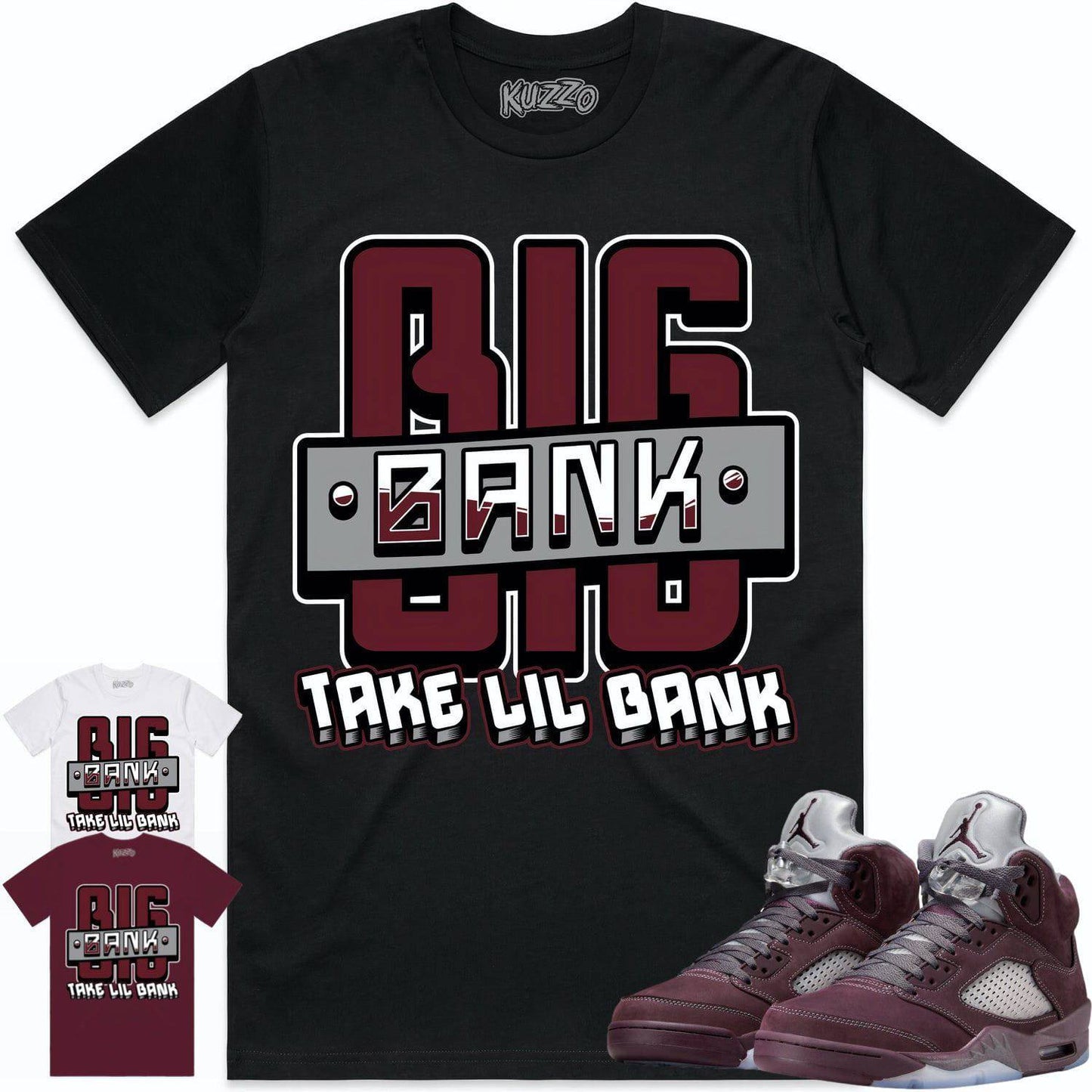 Burgundy 5s Shirt - Jordan Retro 5 Burgundy Shirts - Burgundy Big Bank