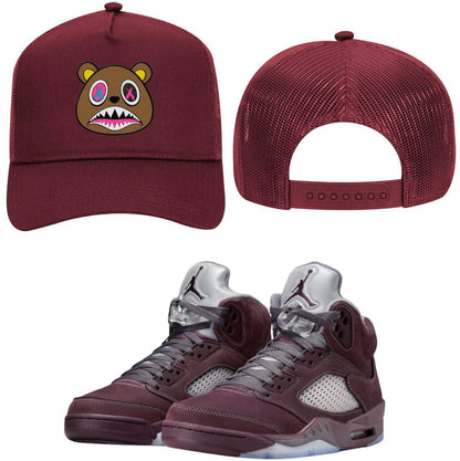 Burgundy 5s Trucker Hats - Jordan 5 Burgundy Hats - Crazy Baws