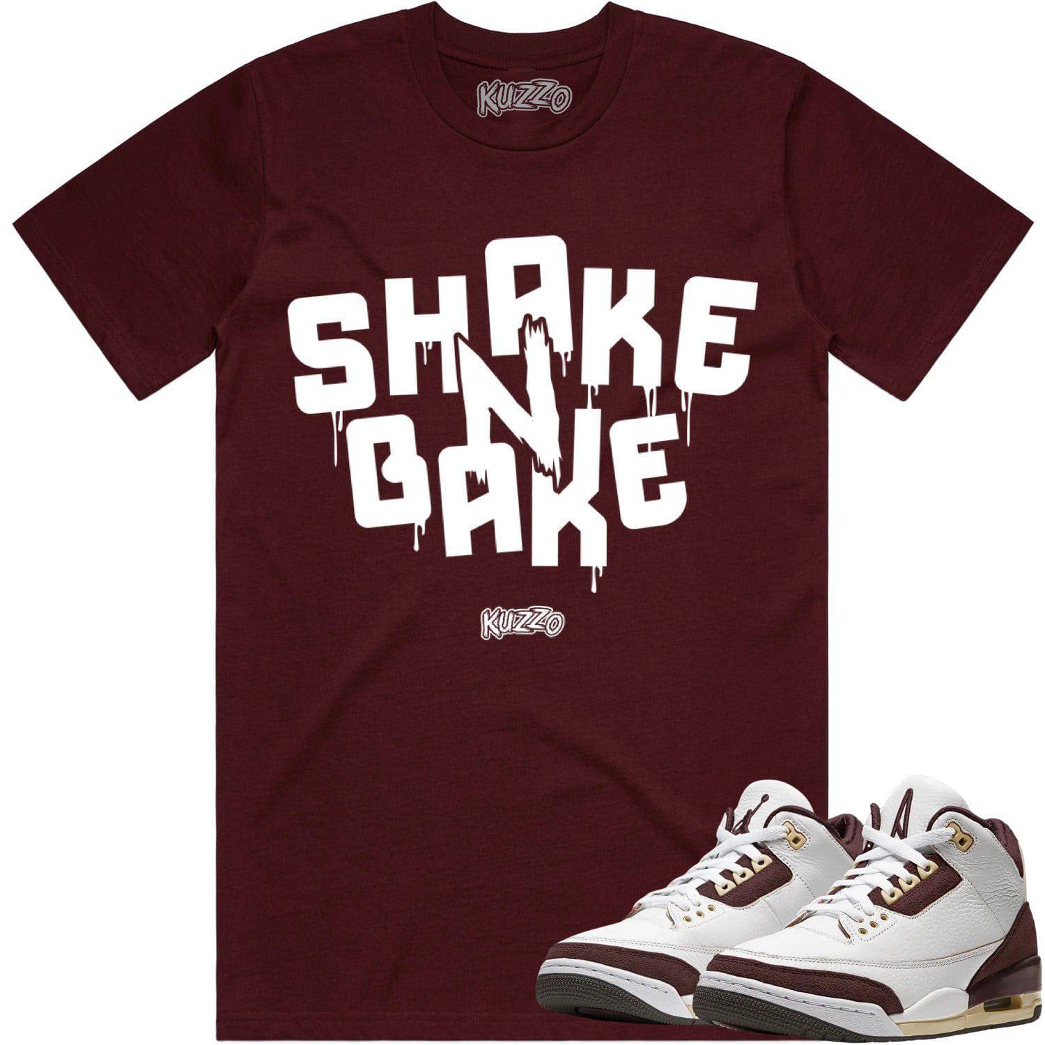 Burgundy Crush 3s Shirts - Jordan Retro 3 Sneaker Tees - Shake N Bake