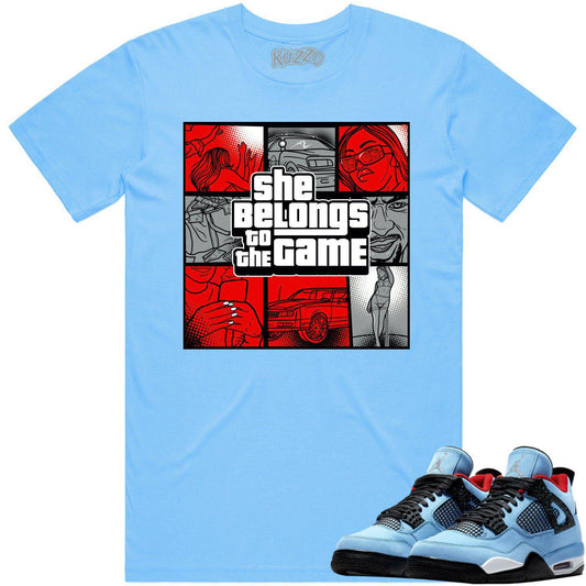 Cactus Jack 4s Shirt - Jordan 4 Travis Scott Shirt - Red Game