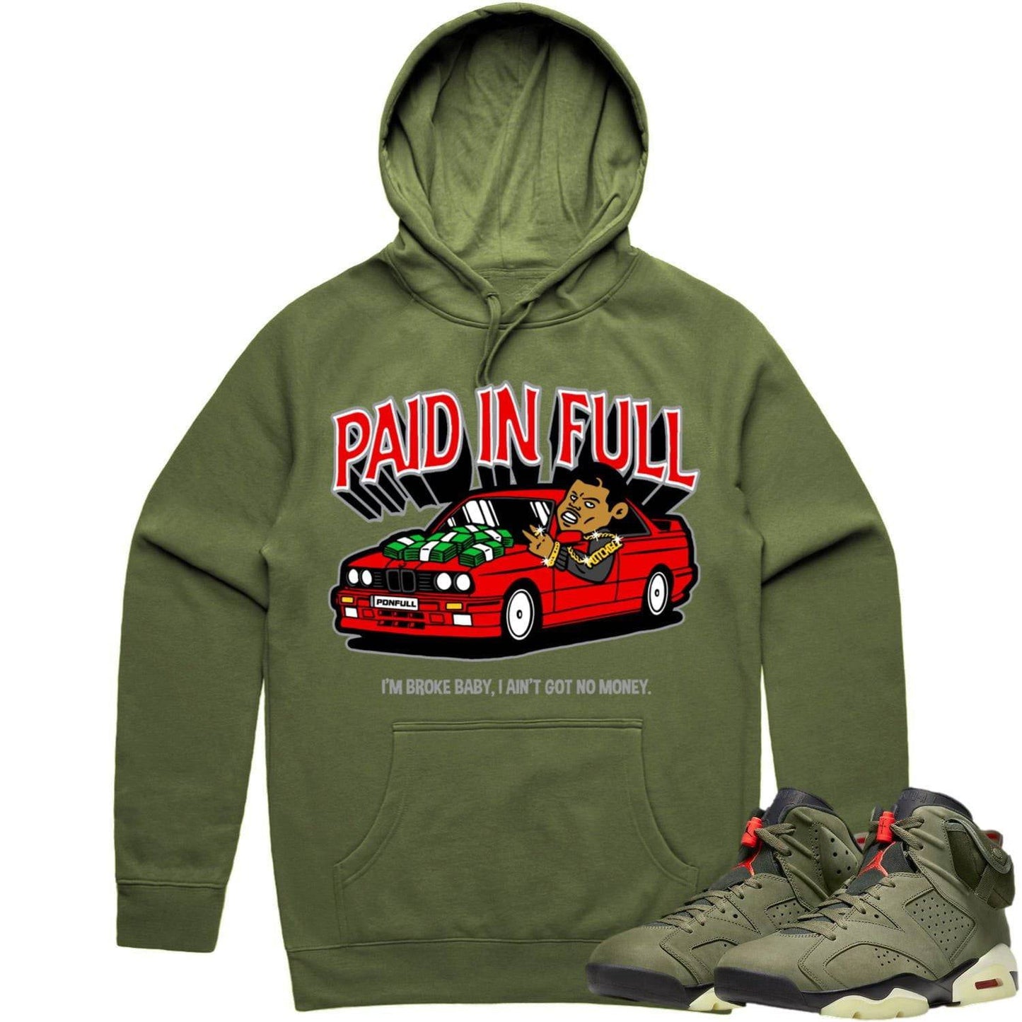 Cactus Jack 6s Hoodie - Jordan 6 Travis Scott Shirts - Red Paid