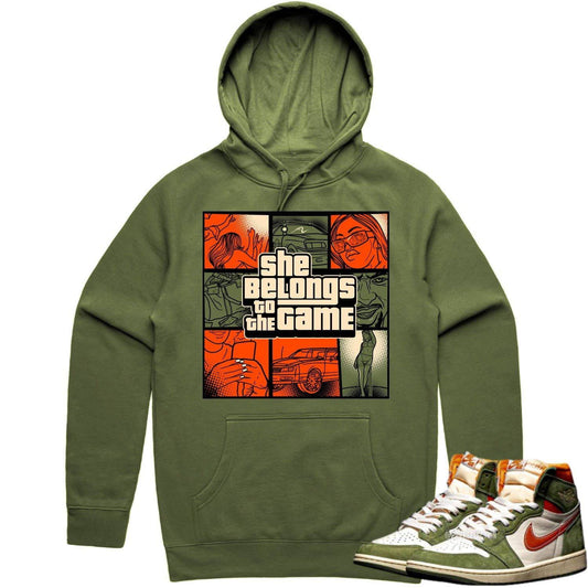 Celadon 1s Hoodie - Jordan Retro 1 Celadon Hoodie - Celadon Game