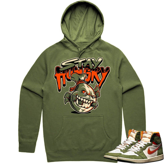 Celadon 1s Hoodie - Jordan Retro 1 Celadon Hoodie - Stay Hungry