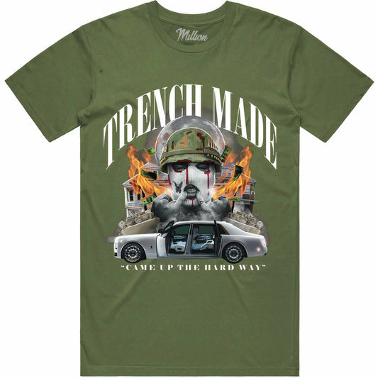 Celadon 1s Shirt - Craft Olive 4s Shirt - MVP Sky J - Trench Made