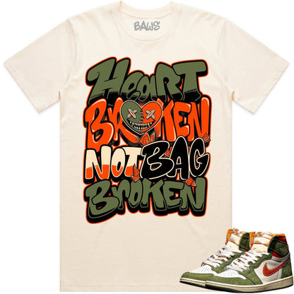 Celadon 1s Shirt - Jordan Retro 1 Celadon 1s Shirts - Heart Broken