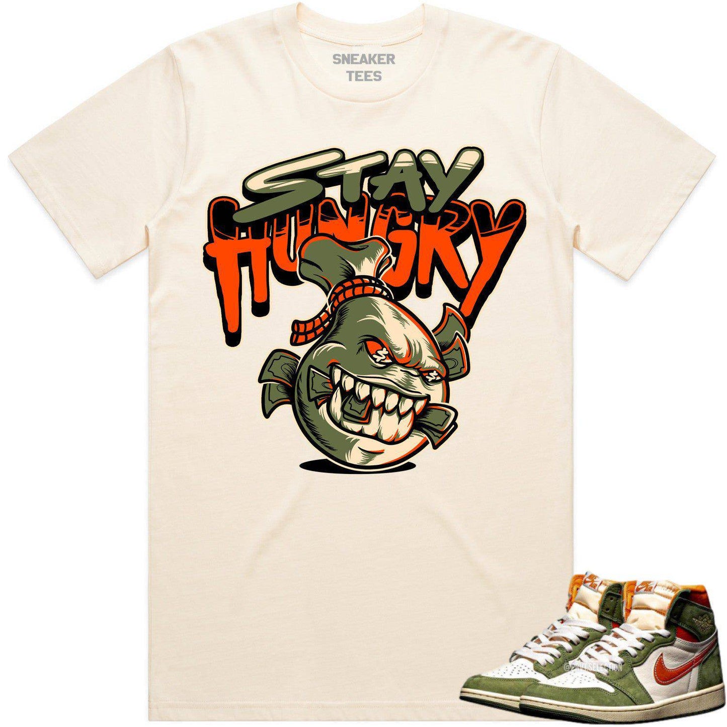 Celadon 1s Shirt - Jordan Retro 1 Celadon Shirts - Celadon Stay Hungry