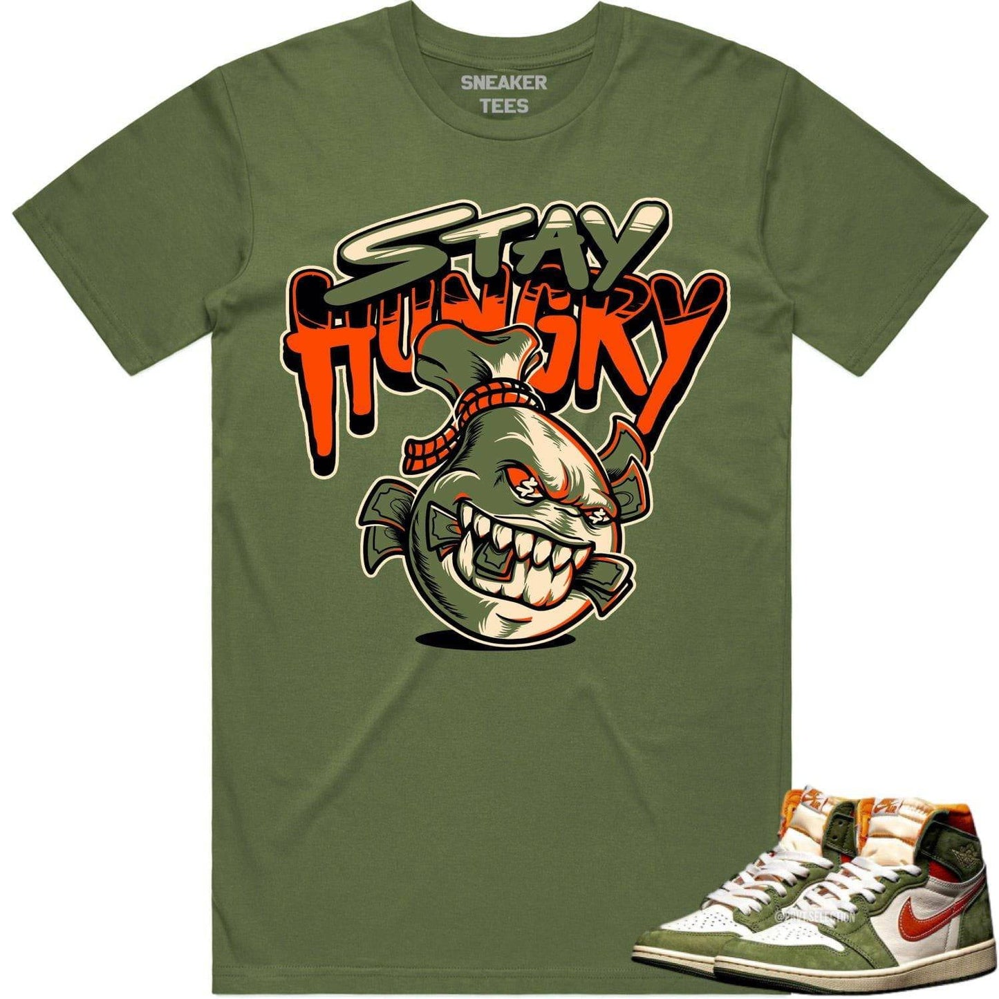 Celadon 1s Shirt - Jordan Retro 1 Celadon Shirts - Celadon Stay Hungry