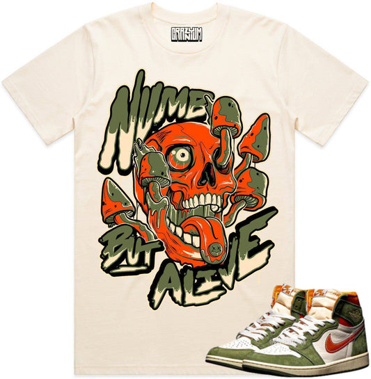 Celadon 1s Shirts - Jordan Retro 1 Sneaker Tees - Celadon Numb Alive