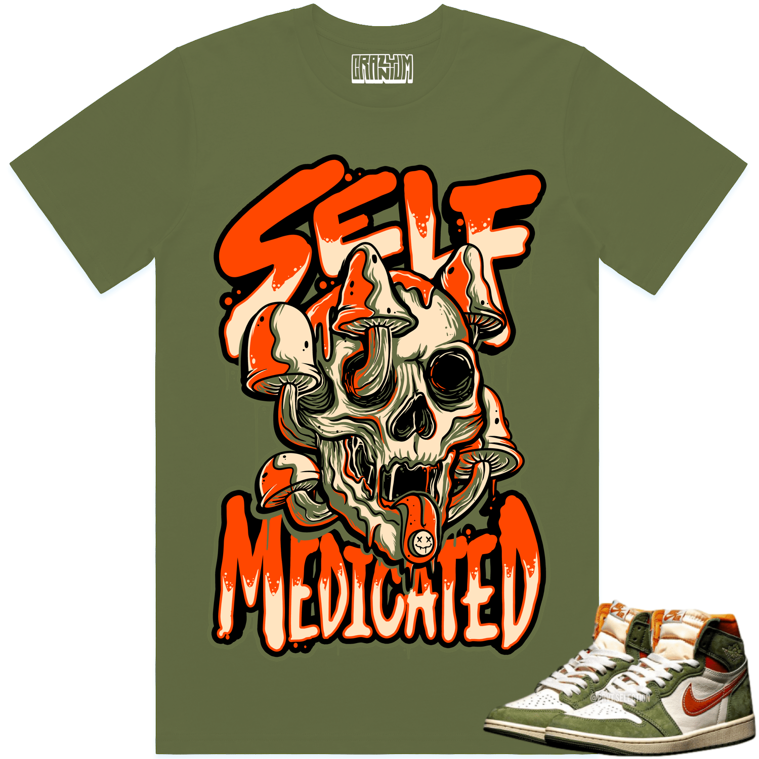 Celadon 1s Shirts - Jordan Retro 1 Sneaker Tees - Celadon Self Medicated