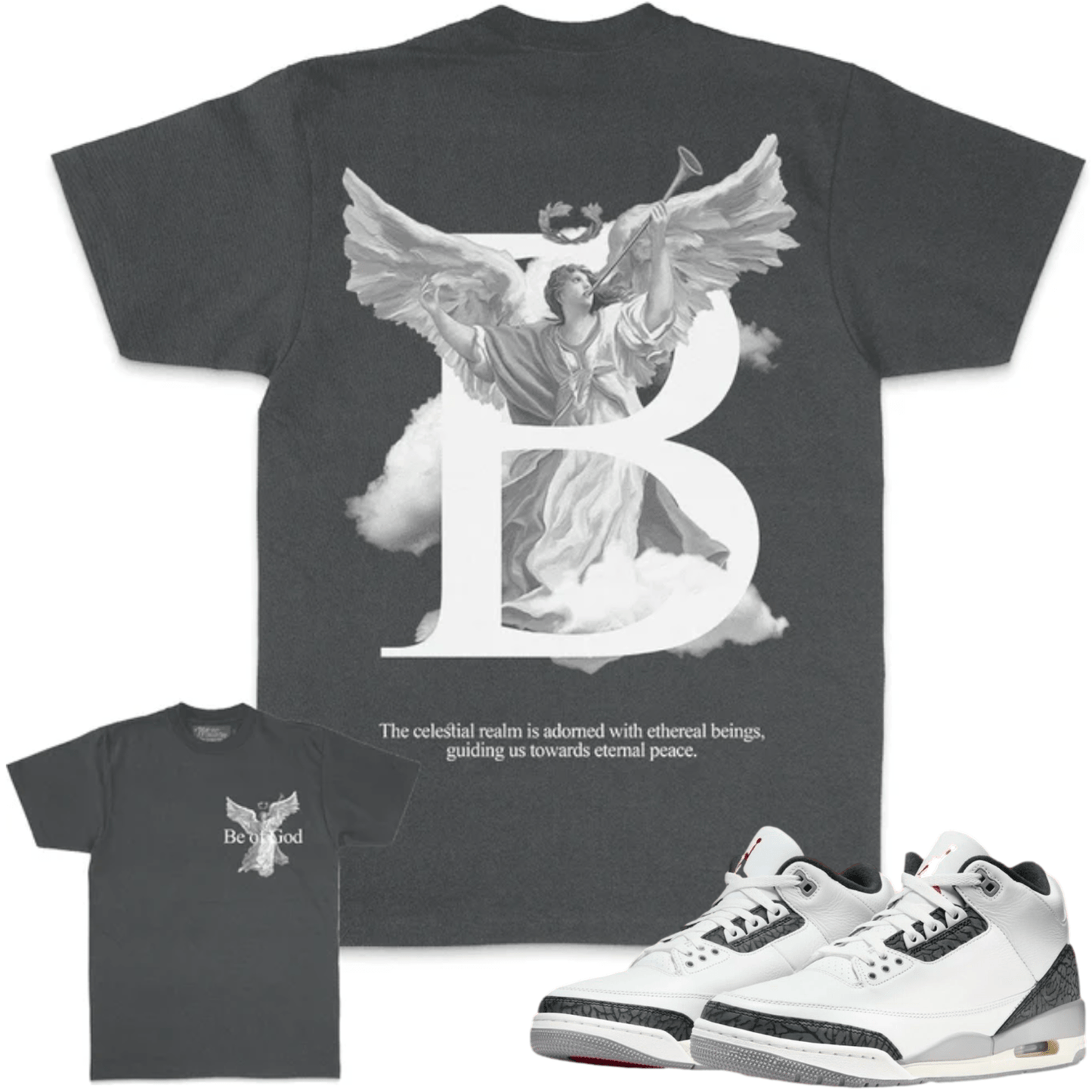 Cement Grey 3s Shirts to Match - Sneaker Tees - Be of God