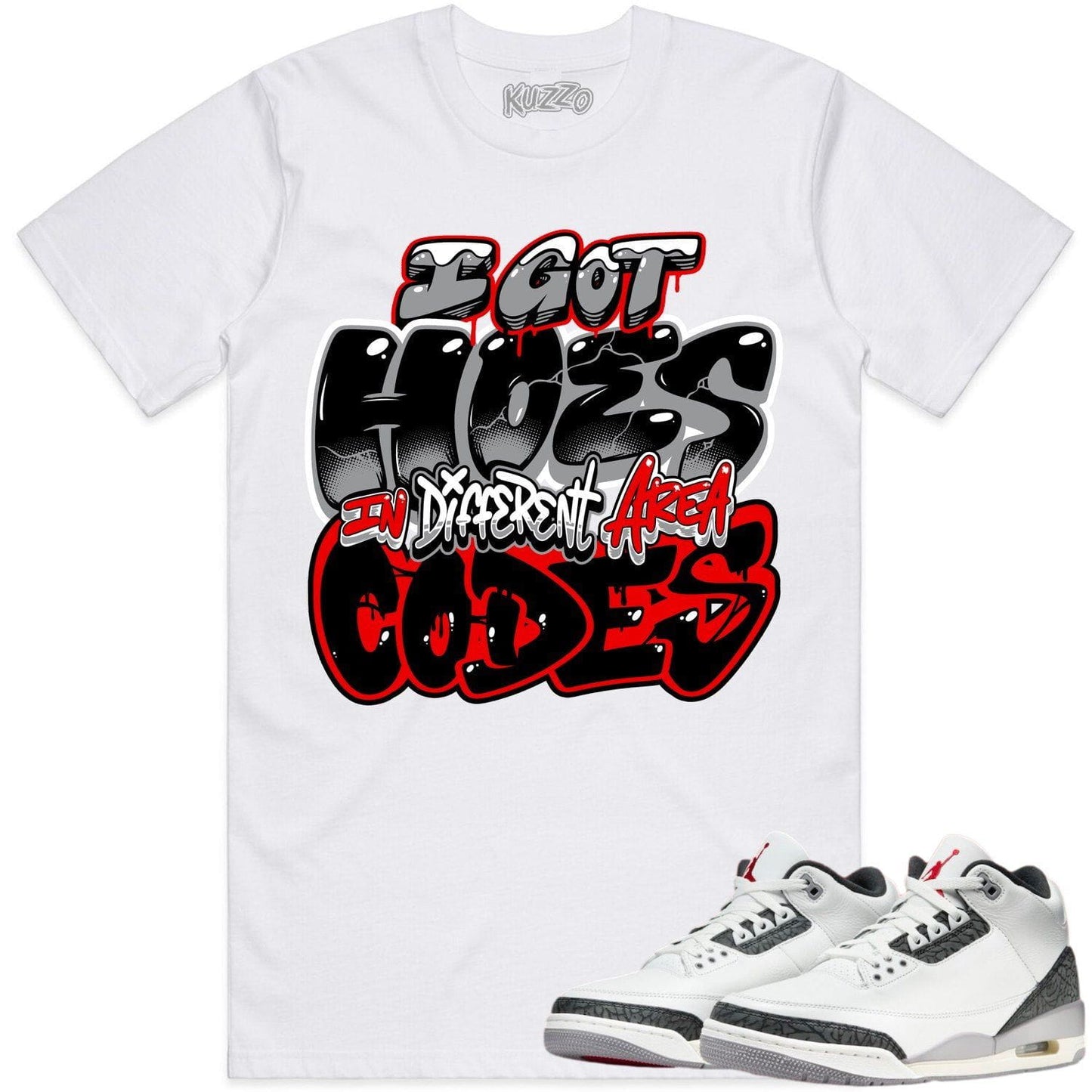 Cement Grey 3s Sneaker Tees - Shirt to Match - Area Codes