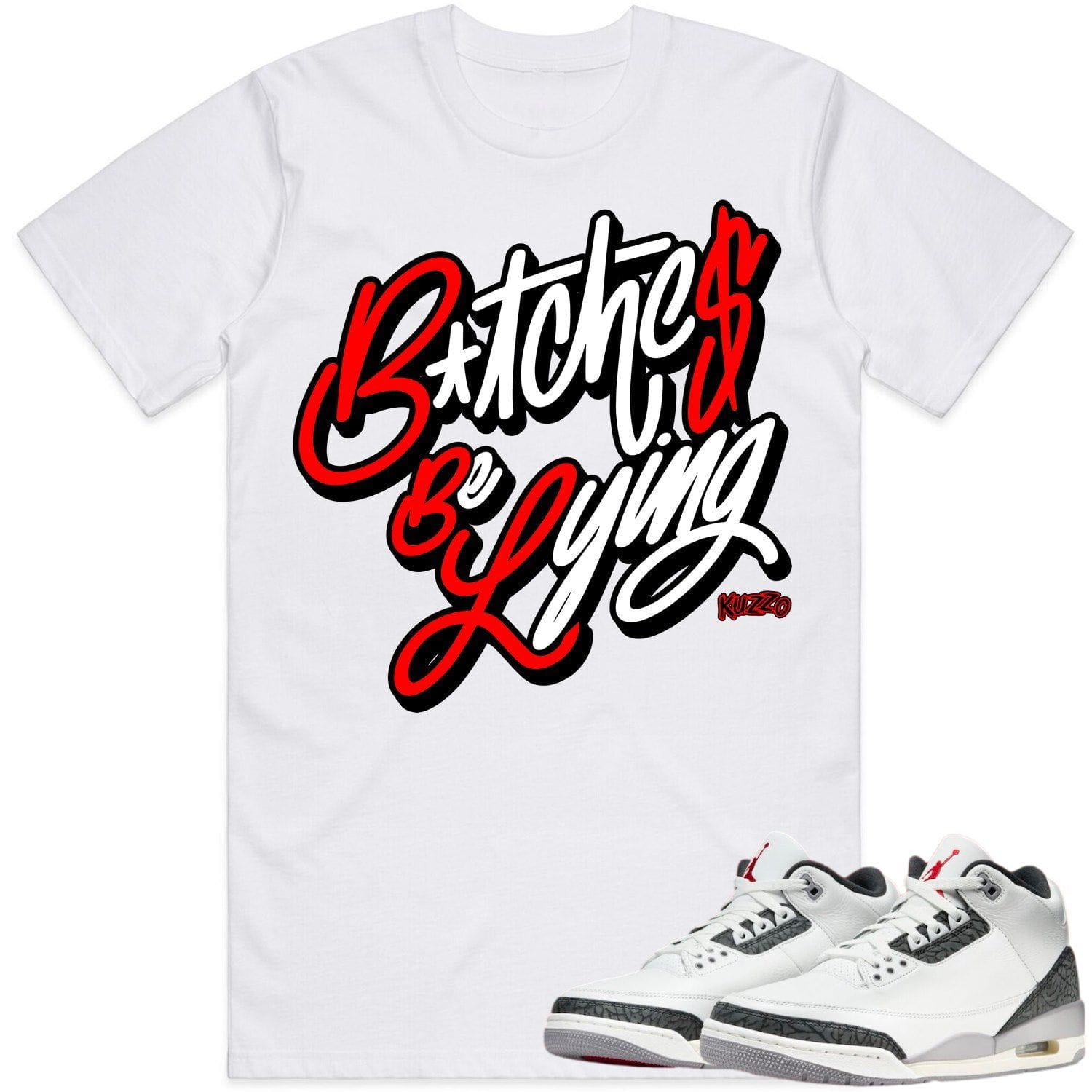 Cement Grey 3s Sneaker Tees - Shirt to Match - BBL