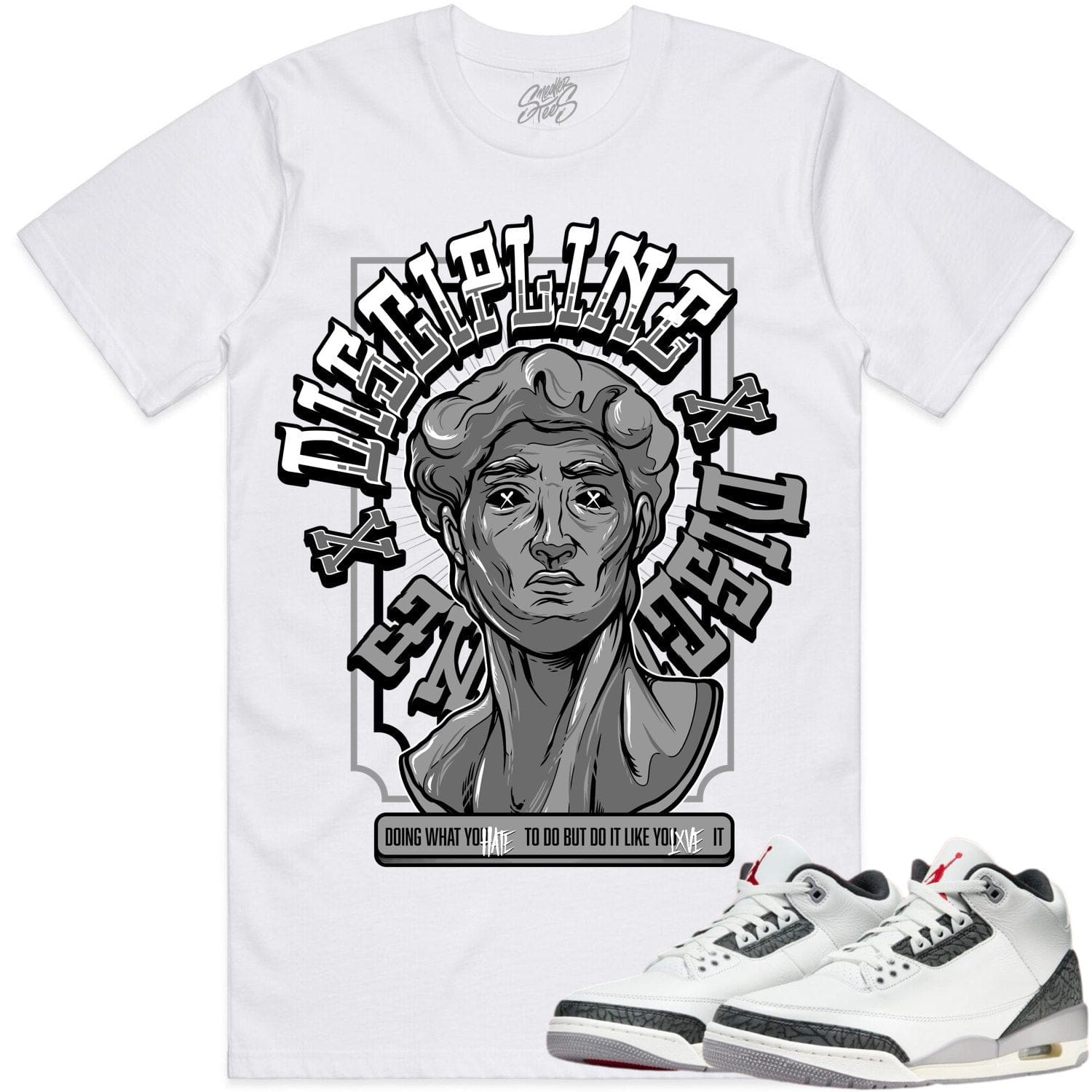 Cement Grey 3s Sneaker Tees - Shirt to Match - Discipline