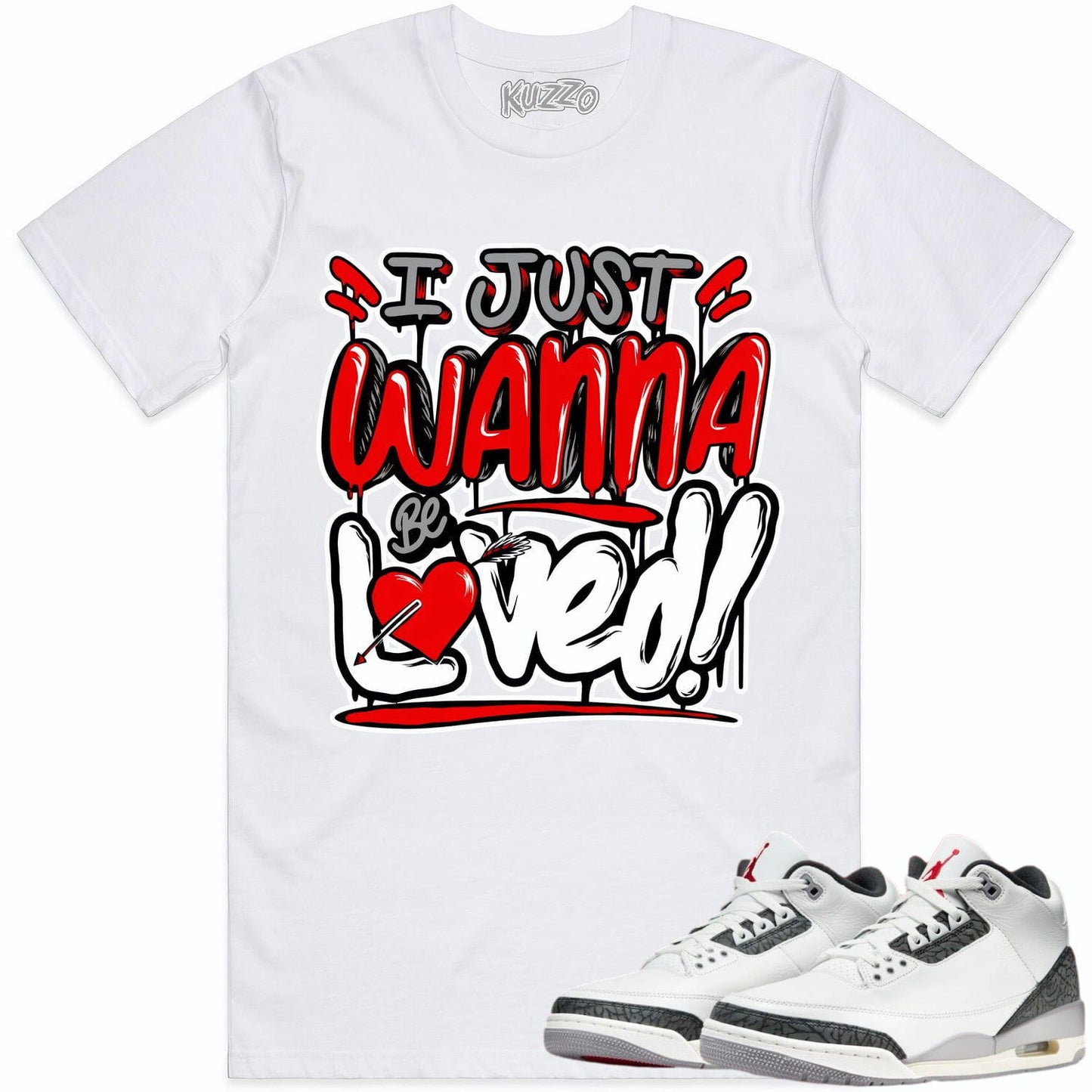 Cement Grey 3s Sneaker Tees - Shirt to Match - Loved