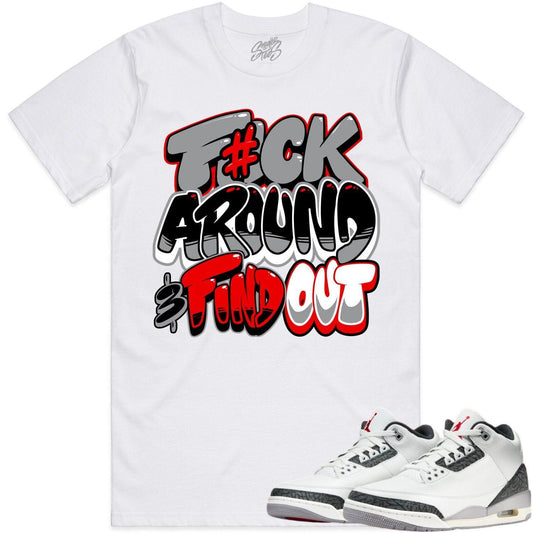 Cement Grey 3s Sneaker Tees - Shirt to Match - Red F#ck