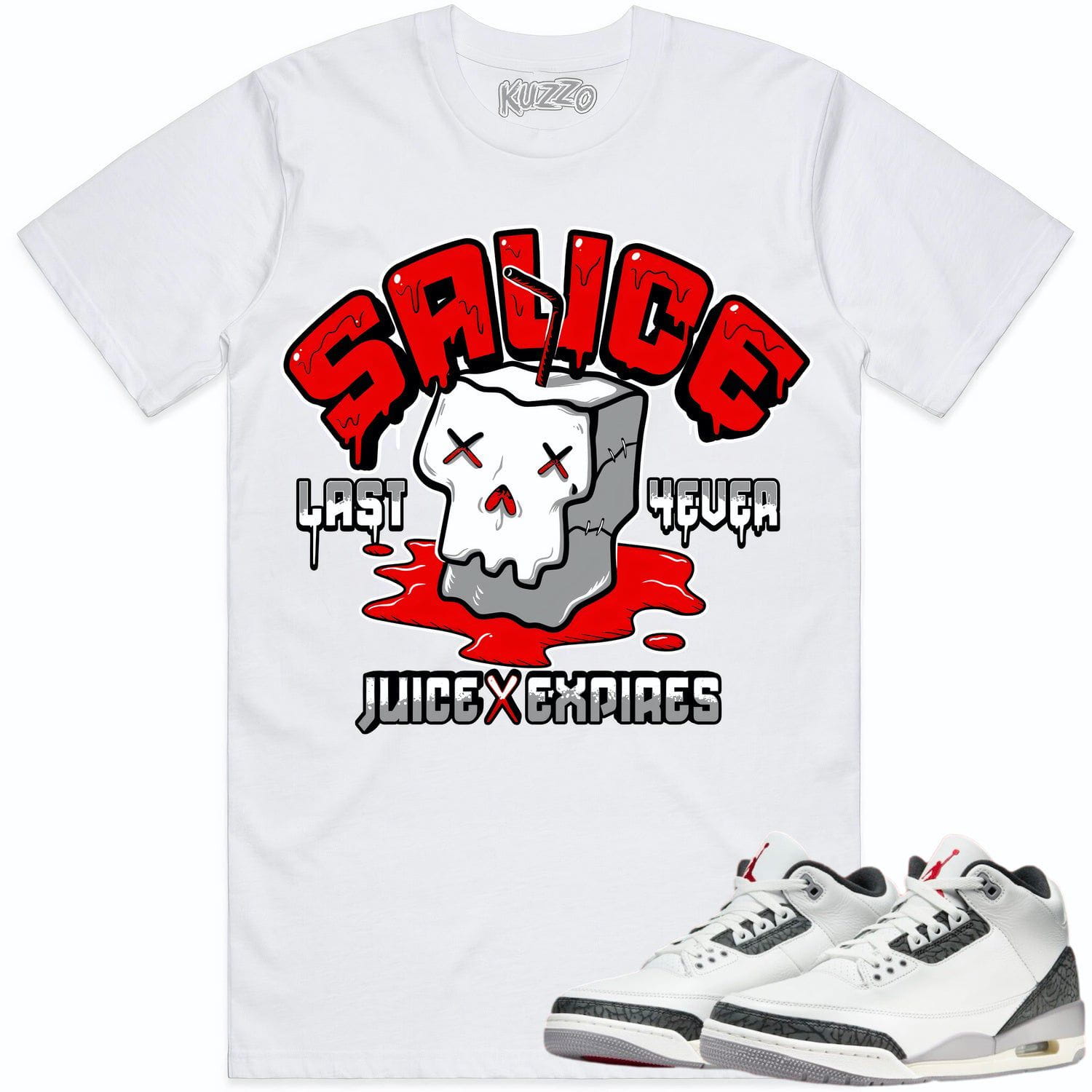 Cement Grey 3s Sneaker Tees - Shirt to Match - Sauce