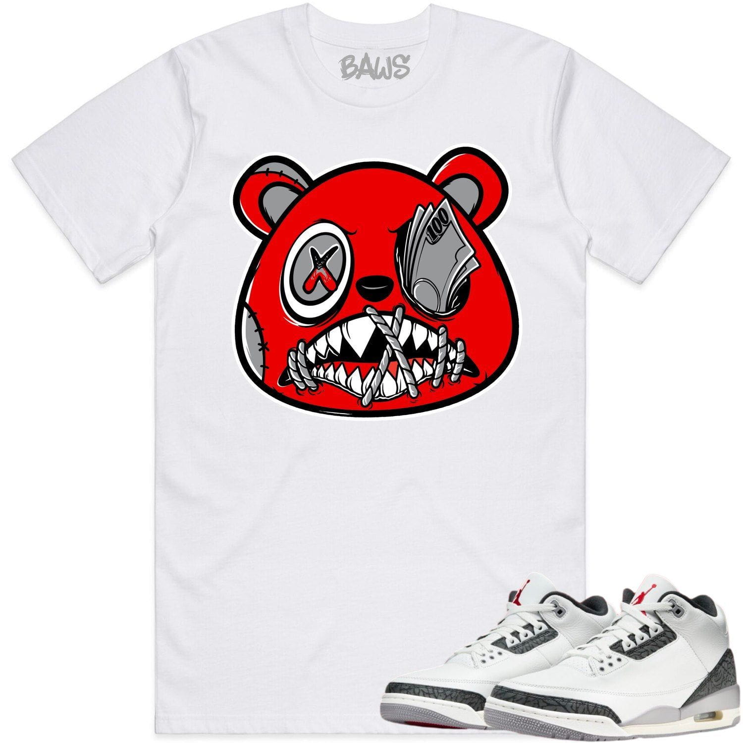 Cement Grey 3s Sneaker Tees - Shirts to Match - Money Talks