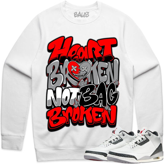 Cement Grey 3s Sweater - Crewnecks to Match - Heart Broken