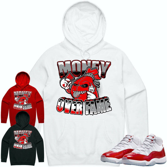 Cherry 11s Hoodie - Jordan Retro 11 Cherry Hoodie - Money over Fame