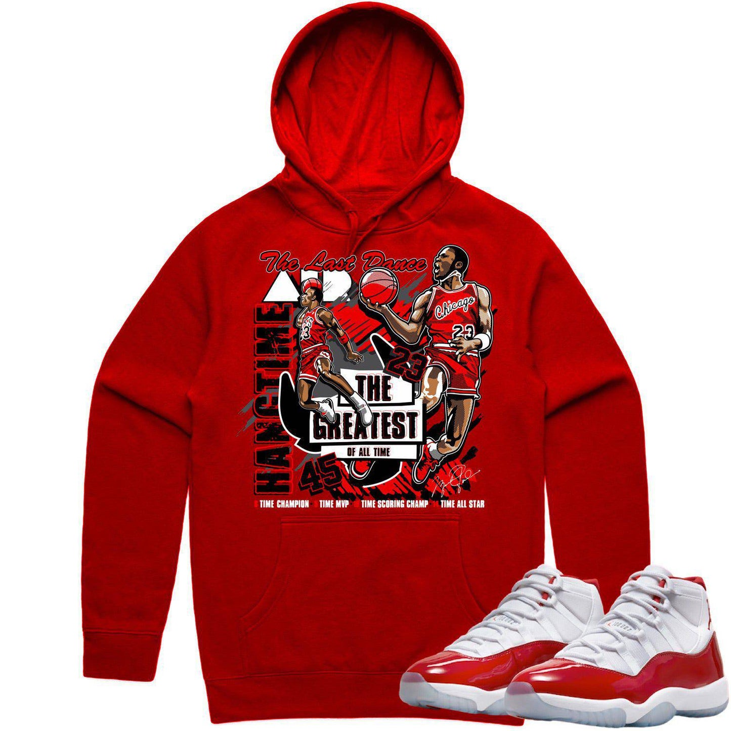 Cherry 11s Hoodie - Jordan Retro 11 Cherry Hoodie - Red Hangtime