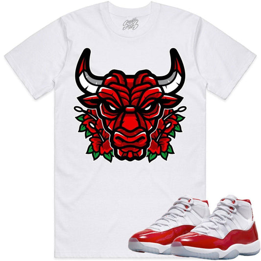 Cherry 11s Shirt - Jordan Retro 11 Cherry Shirts - Bully Roses