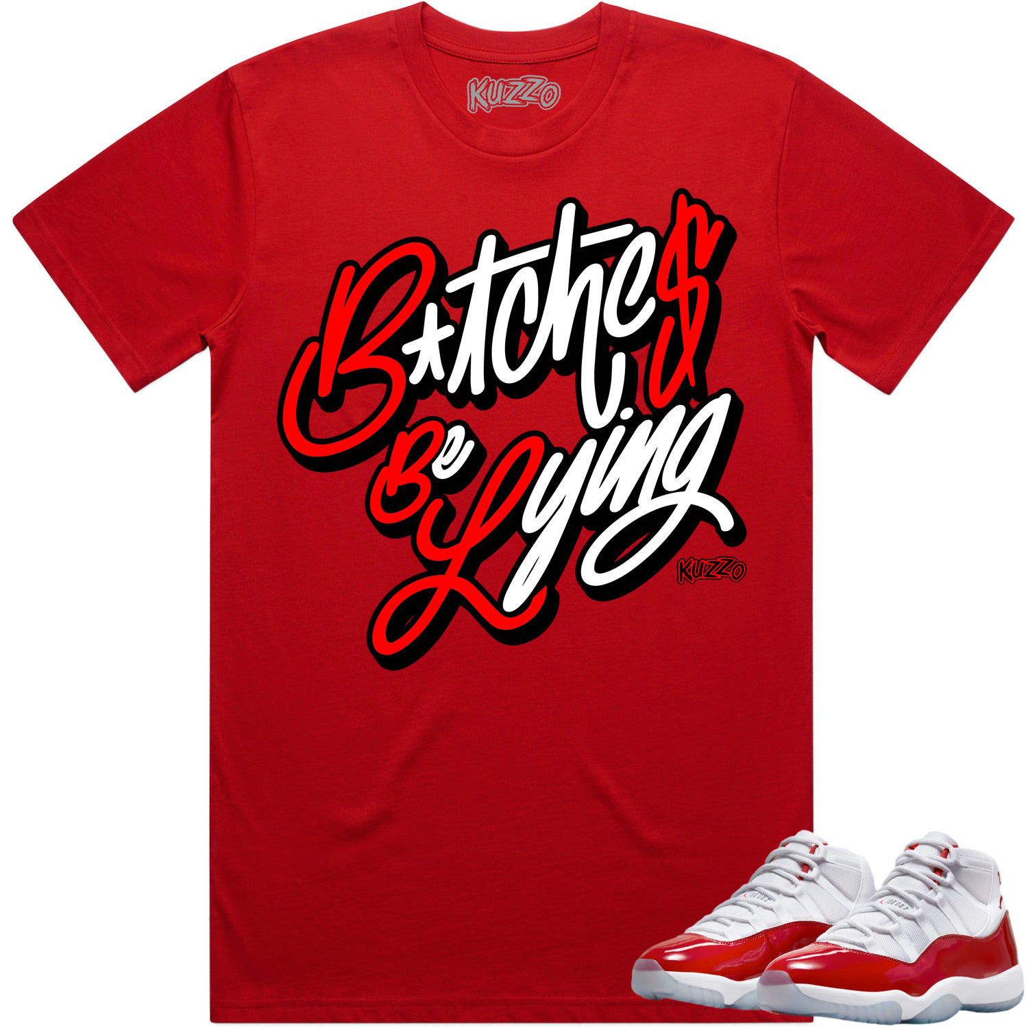 Cherry 11s Shirt - Jordan Retro 11 Cherry Shirts - Red BBL