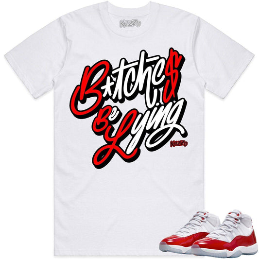 Cherry 11s Shirt - Jordan Retro 11 Cherry Shirts - Red BBL