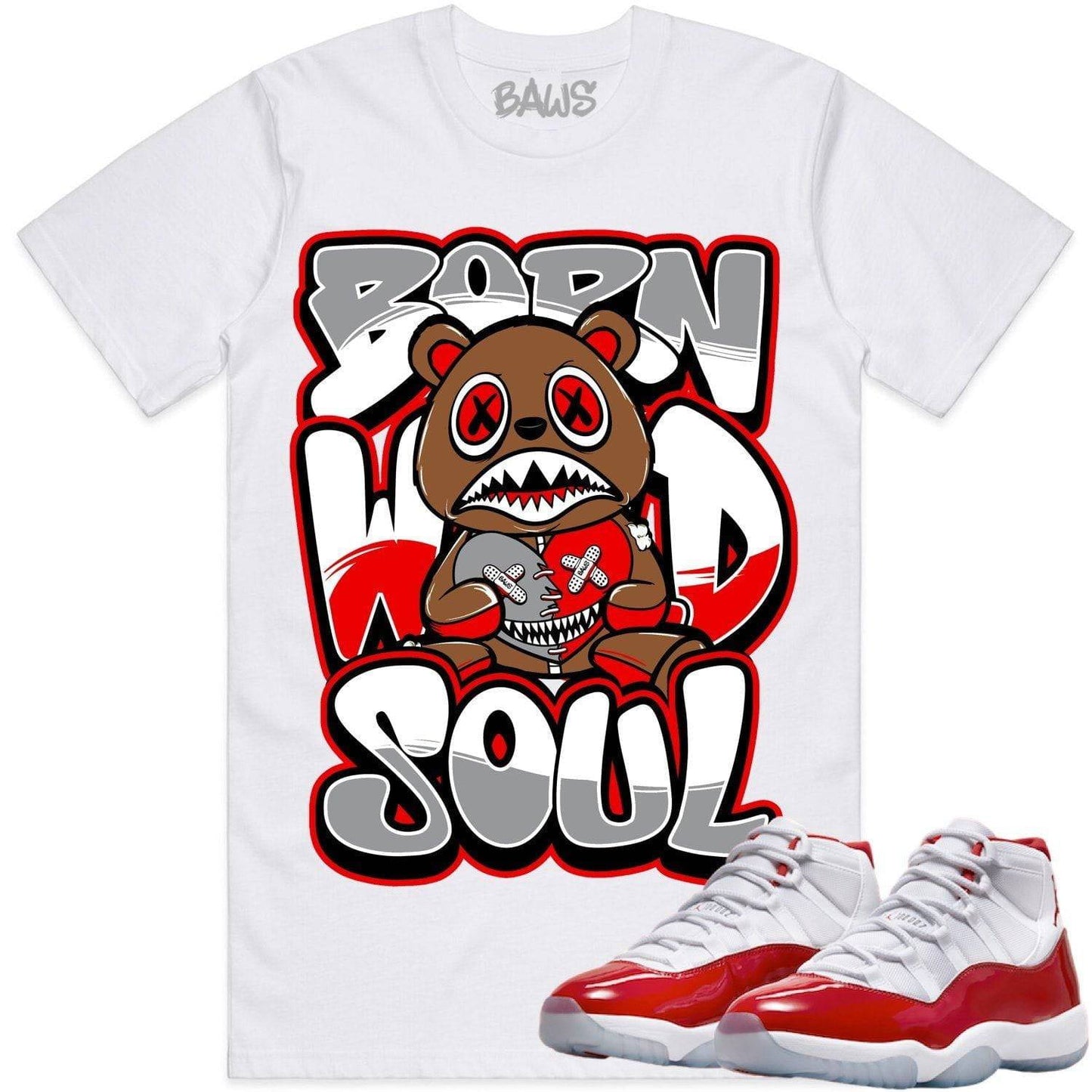 Cherry 11s Shirt - Jordan Retro 11 Cherry Shirts - Red Born Wild Baws