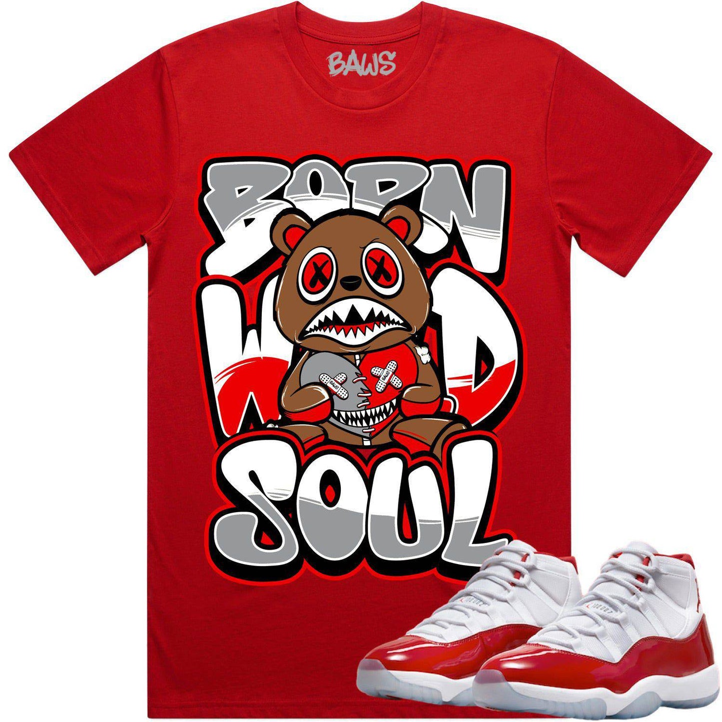 Cherry 11s Shirt - Jordan Retro 11 Cherry Shirts - Red Born Wild Baws